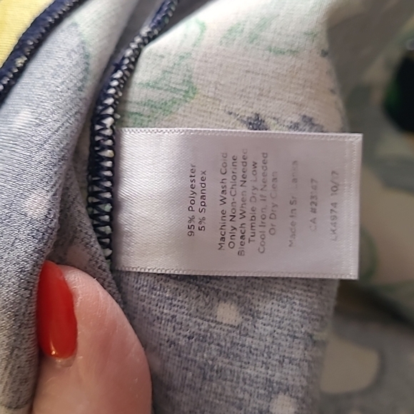 Talbots sz 8 navy lemon pencil skirt Spring Summer WSK39 - Picture 5 of 6